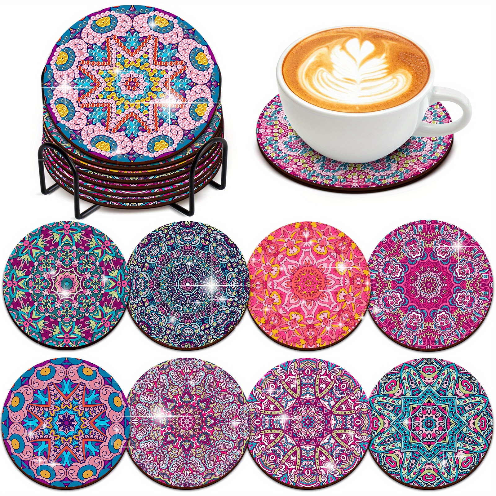 Diamond Painting Coasters Mandala, Diamond Painting Kits