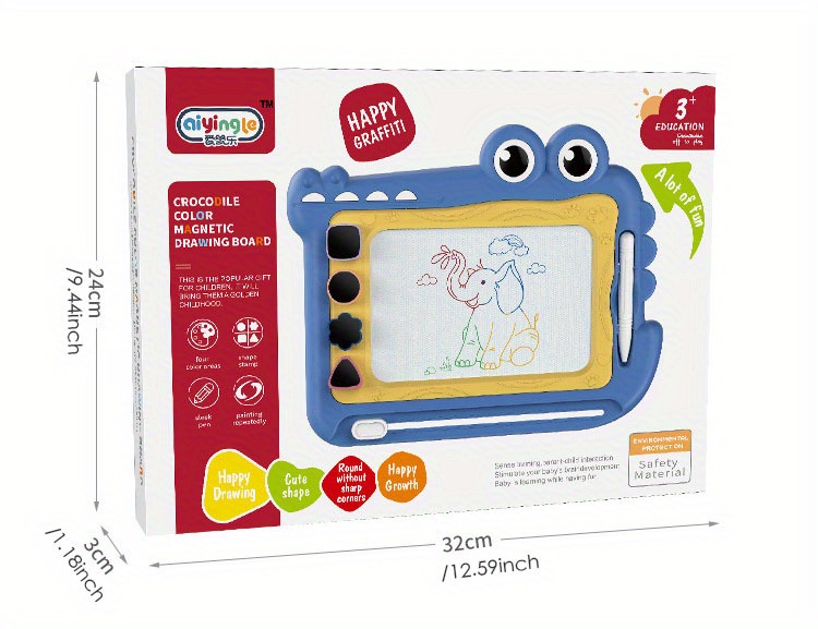 Small Crocodile Color Magnetic Drawing Board Toy Graffiti - Temu