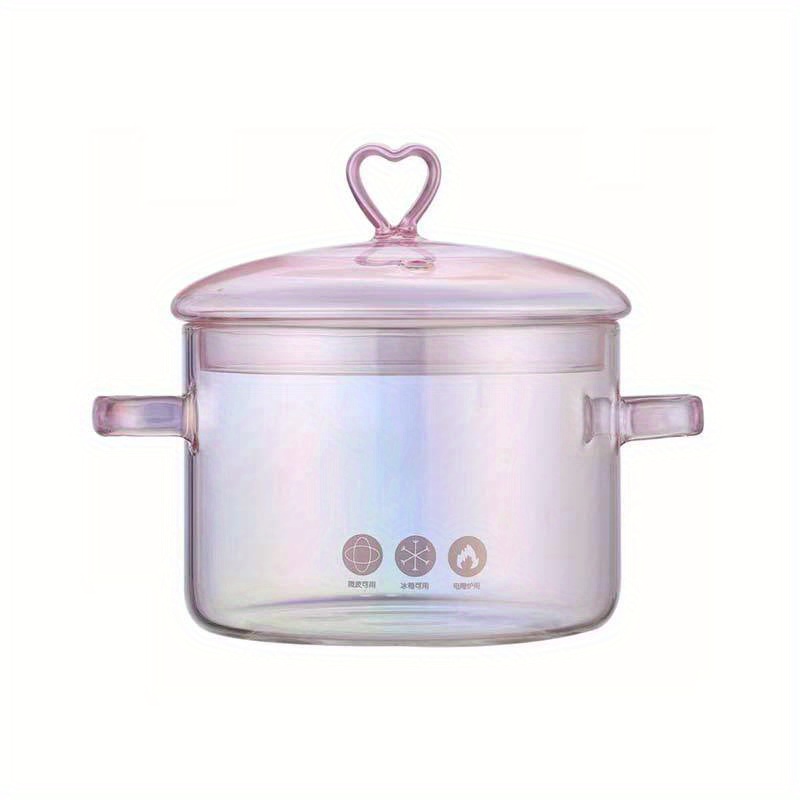 Glass Saucepan With Cover Heat resistant Glass Stovetop Pot - Temu