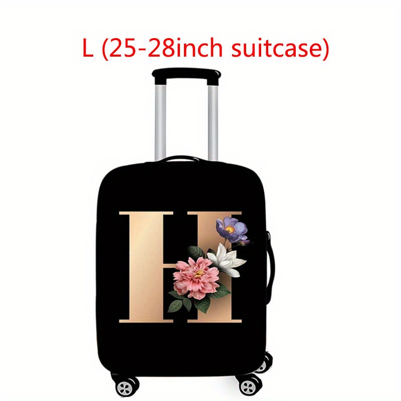 Pink Flower K Letters Suitcase Cover Protector Dust-proof Scratch