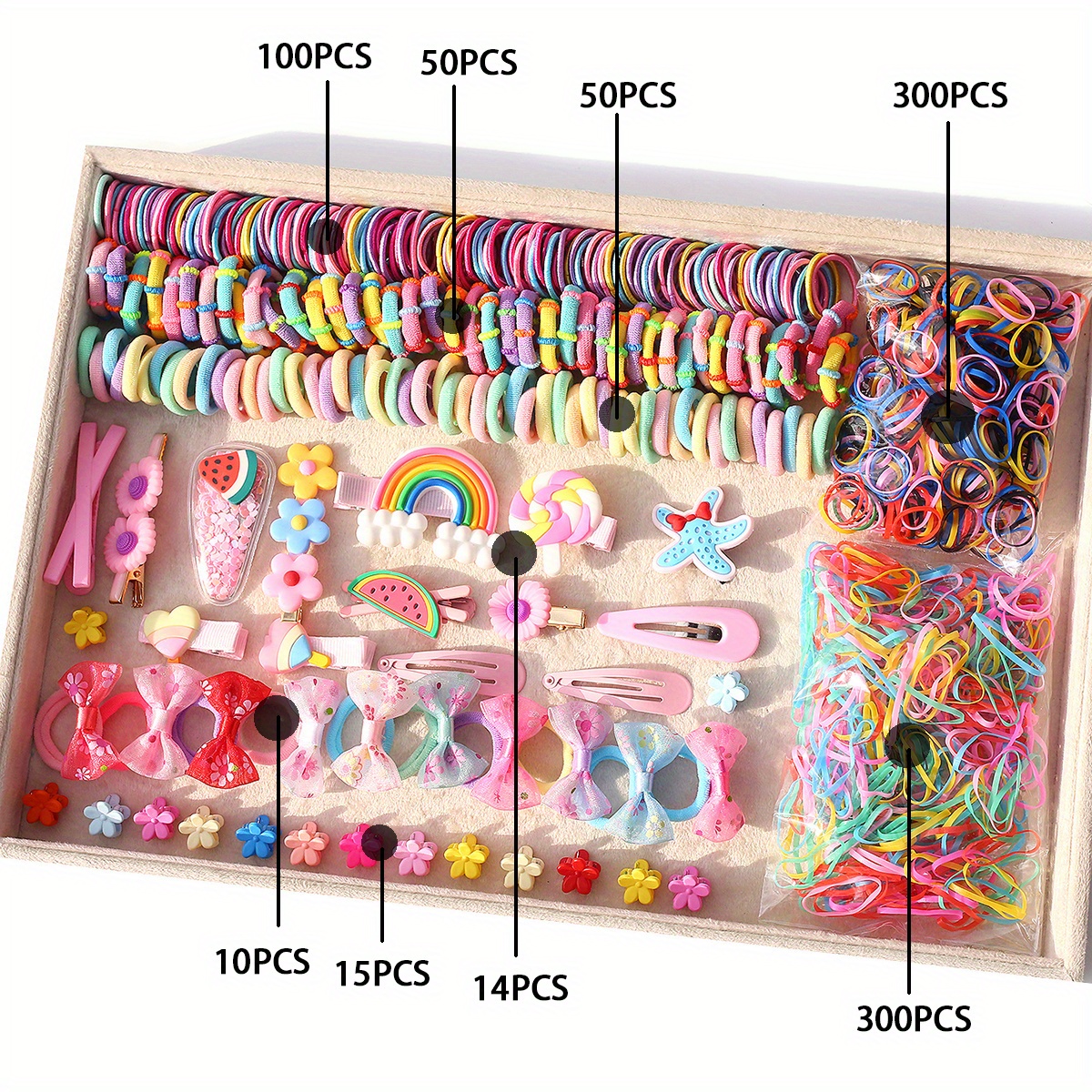  Alipis 2pcs children jewelry box hair ties clips