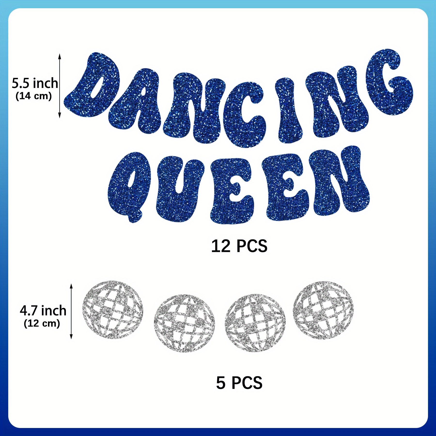 Set, Dancing Queen Party Decorations Supplies, Glitter Dancing Queen Disco  Ball Banner Silvery Fringe Banner, Laster Disco Ball Hangover Recovery Kit