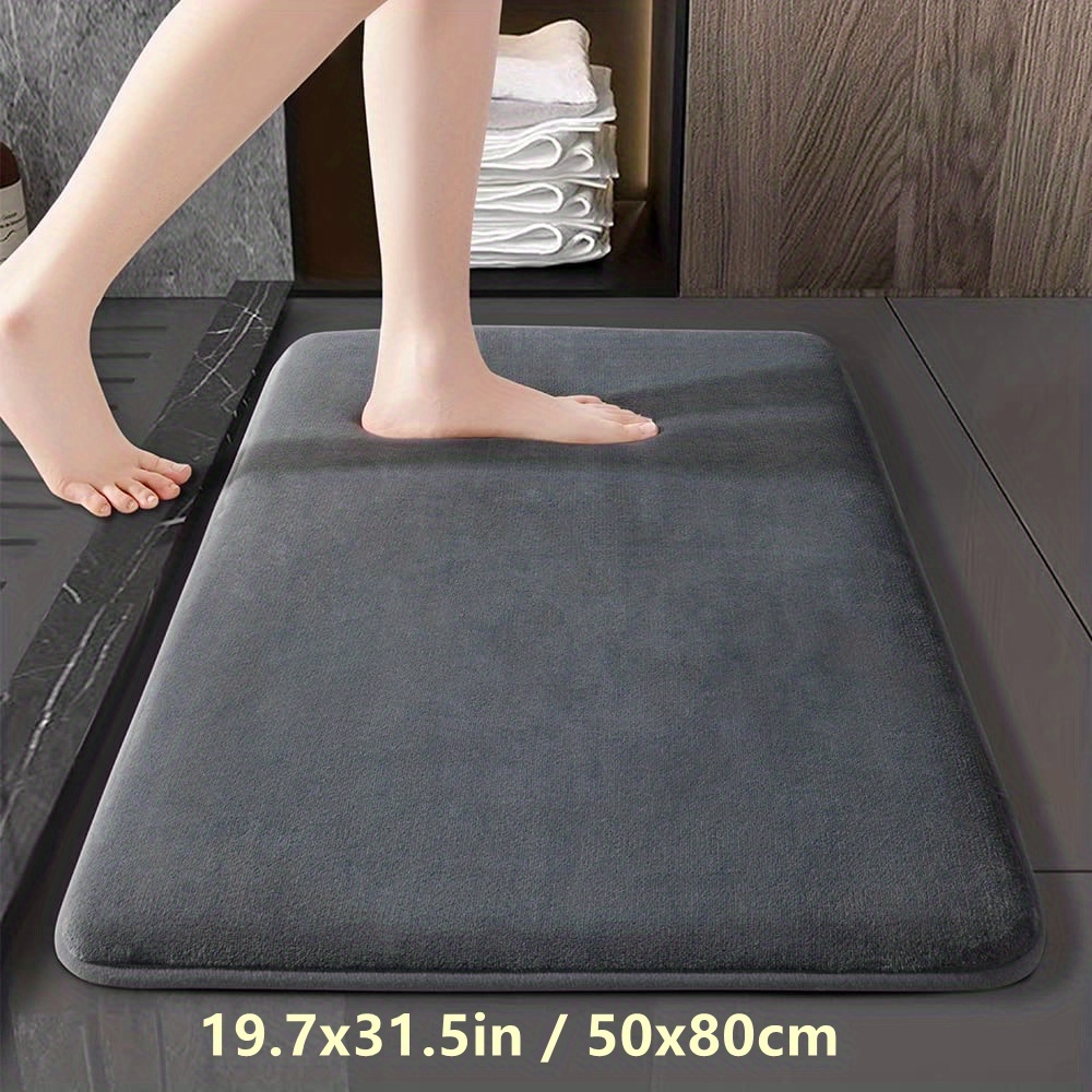 Soft Plush Bath Mat Bathroom Carpet Solid Color Water Absorption Non-Slip  Rug Foot Pad Kitchen