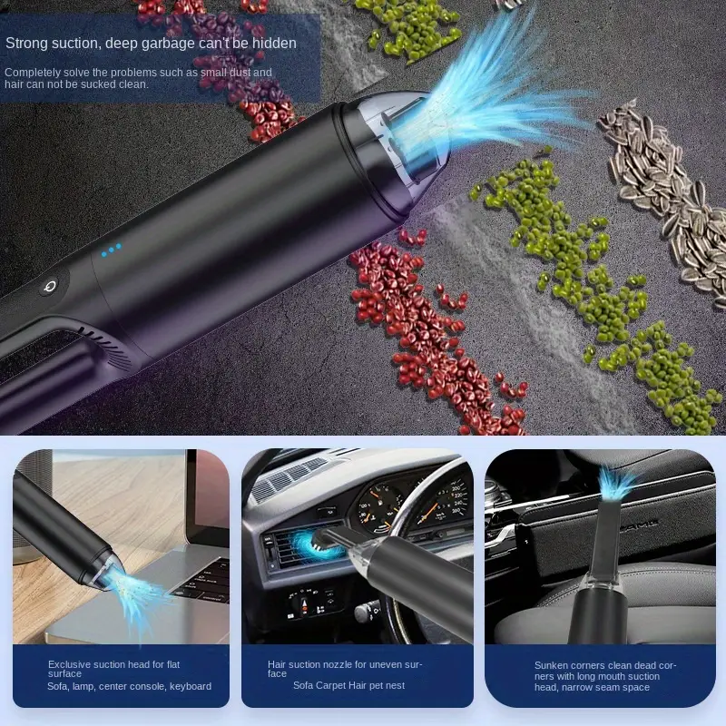 handheld vacuum cleaner cordless car vacuum with high power suction rechargeable mini vacuum portable small hand vacuum for car interior detail cleaning details 7