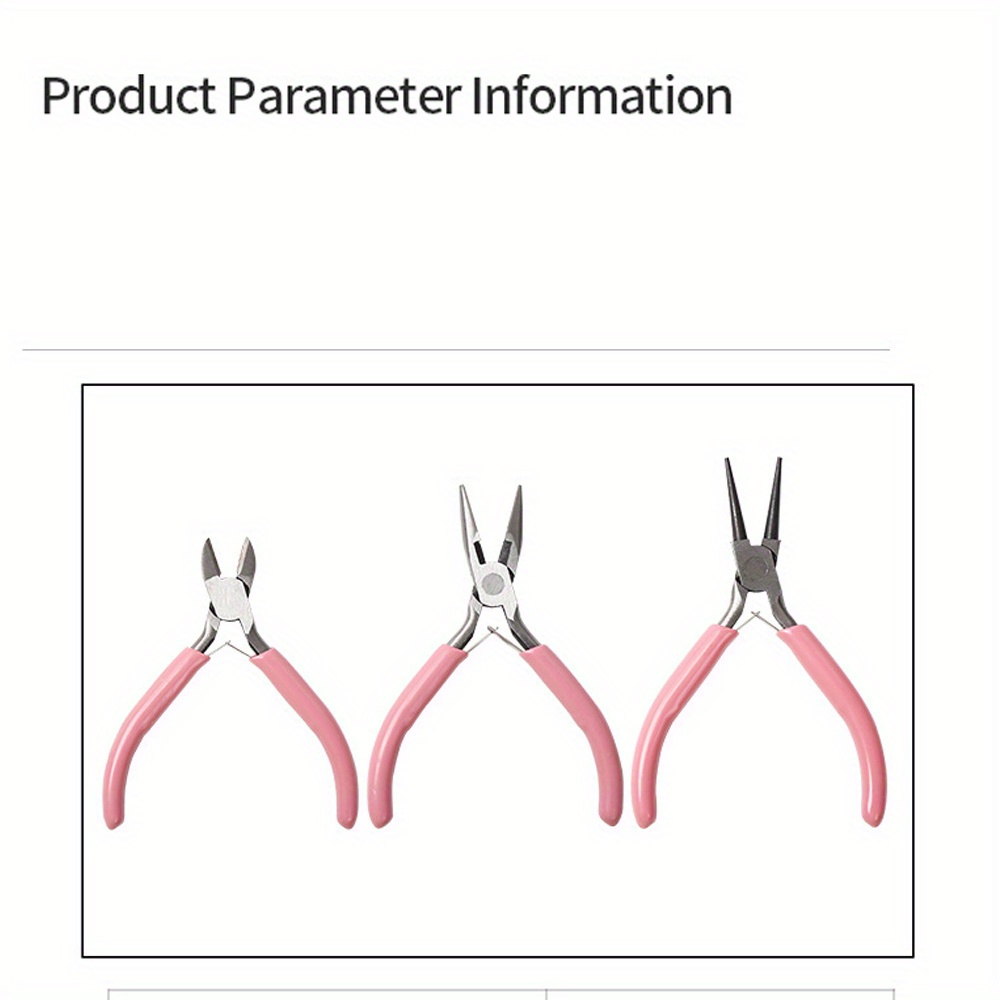 Jewelry Pliers Set, 3 Pack Jewelry Making Tools Kit Round Nose Pliers,needle  Nose Pliers,wire Cutte