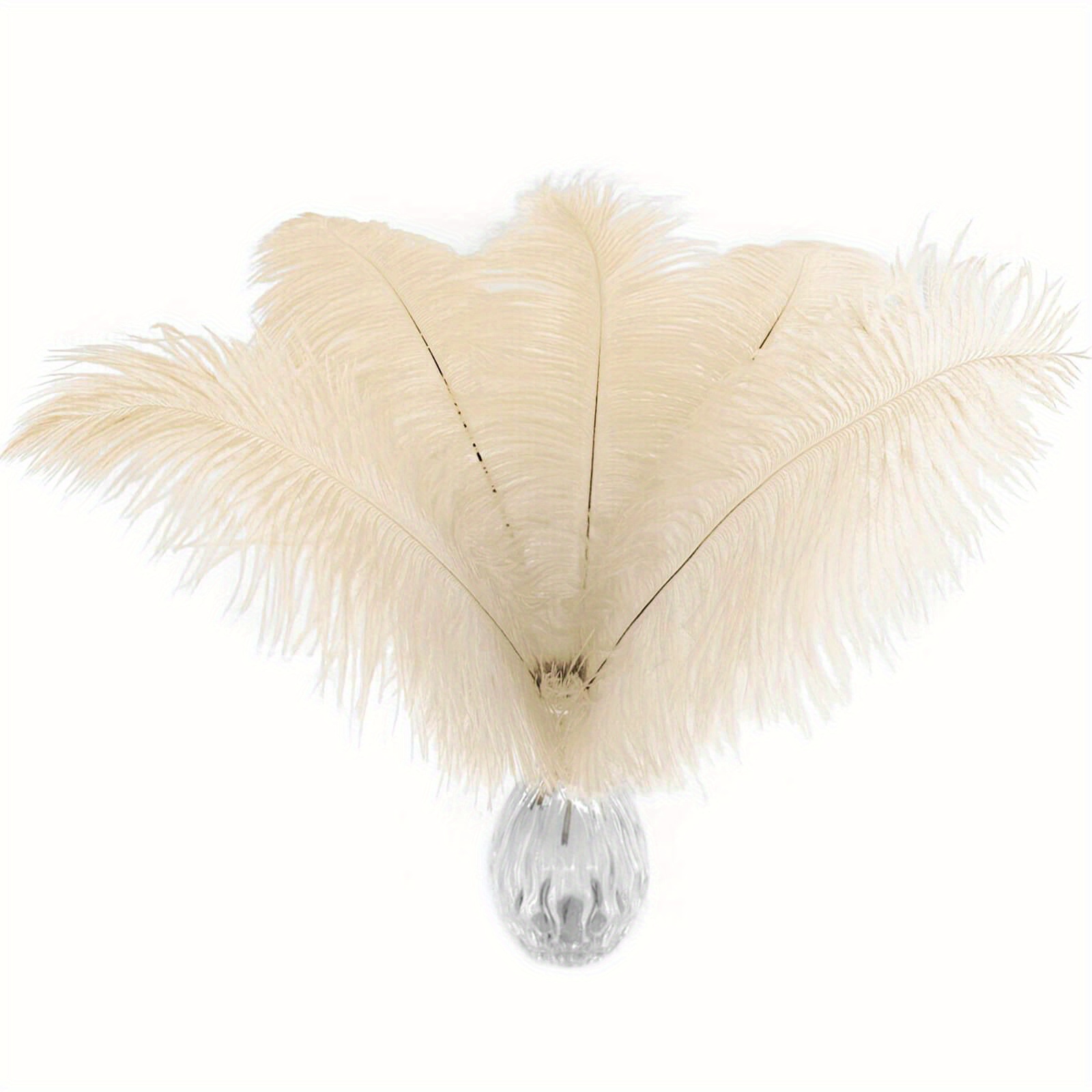 20pcs White Ostrich Feathers 12-14inch for Wedding Party