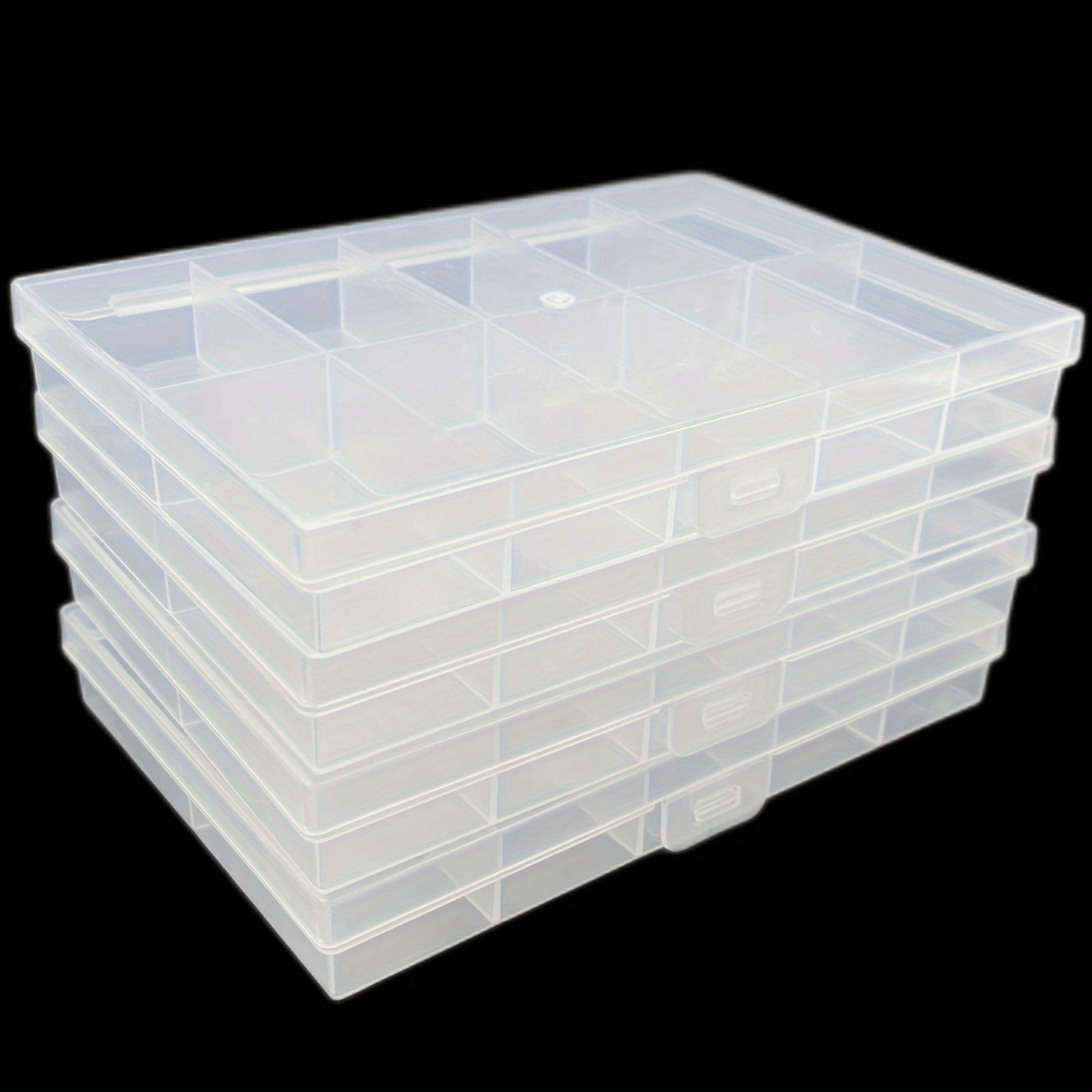  4PCS Clear White Plastic Organizer Box with Dividers 24 Grid  Storage Containers Jewelry Storage Box with Dividers for Beads Earrings  Necklaces Rings Metal Parts Accessories Screws Button Storage : Arts, Crafts
