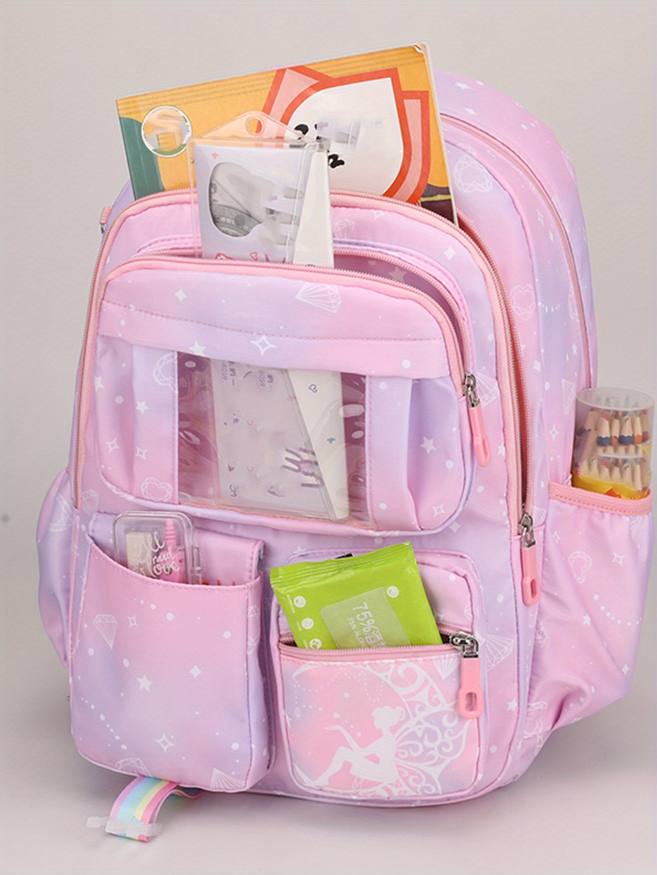 Ultralight Girls Backapck Gradient Color Backpack Cute - Temu