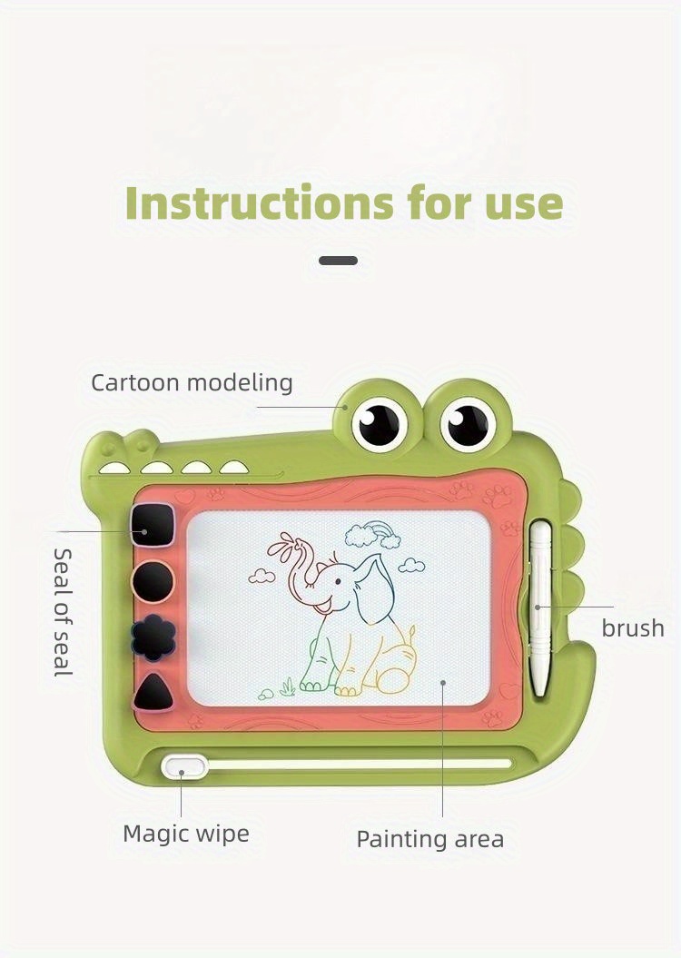 Small Crocodile Color Magnetic Drawing Board Toy Graffiti - Temu