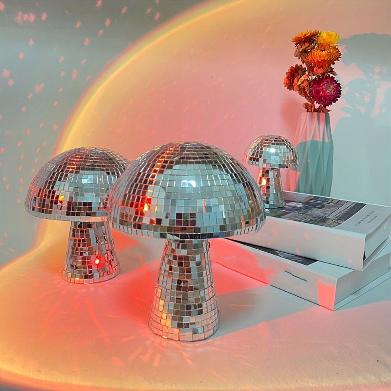 Disco Mirror Ball Decor Reflective Mushroom Shape Ball Dj Temu