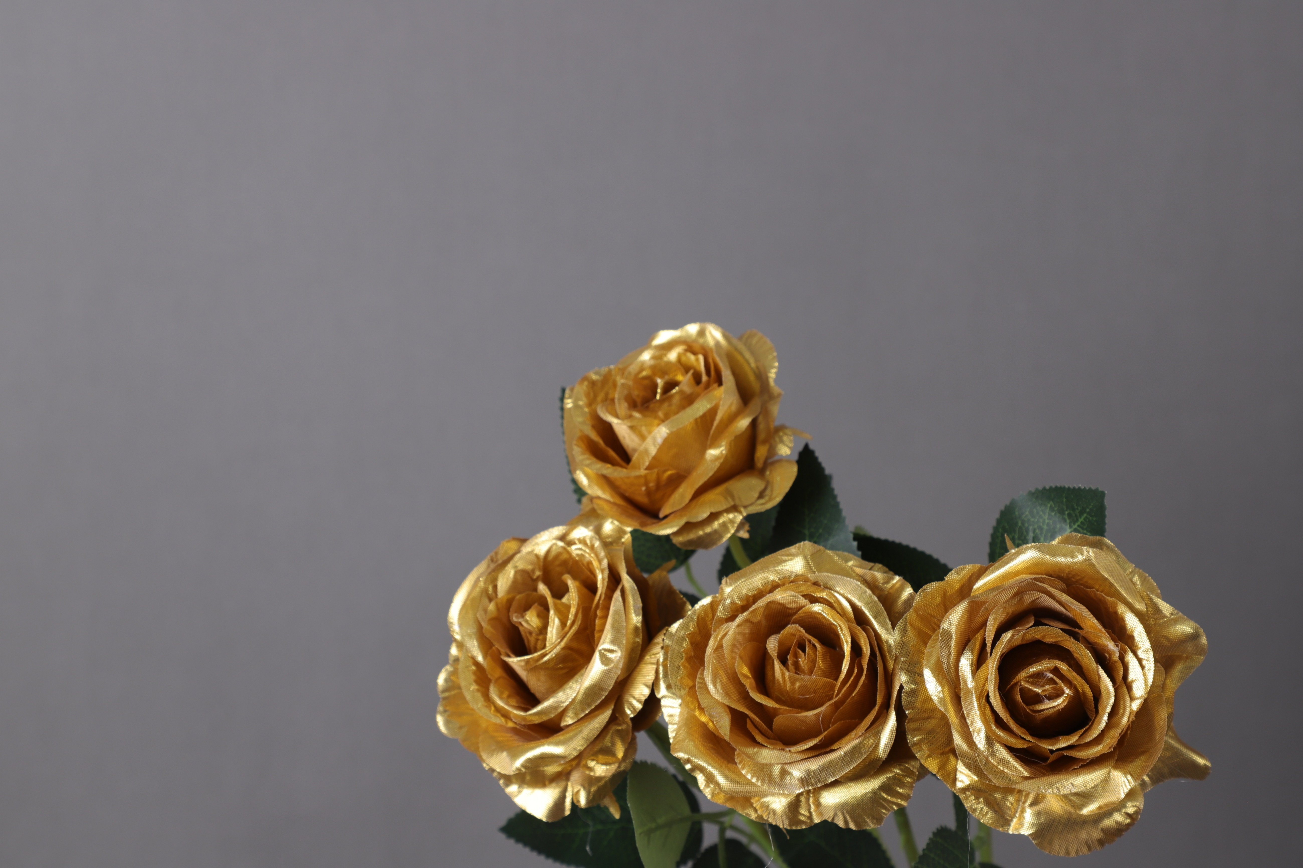 Artificial Golden Roses Flowers Fake Silk Single Rose With - Temu