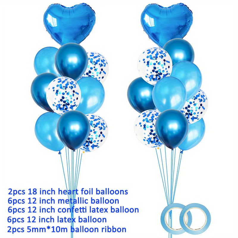 Bebé niño 24 piezas Fondo azul mixto globos de fiesta de