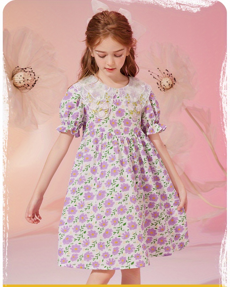  Tuc Tuc, Vestido de niña pequeña con estampado floral, Vestido Woodland