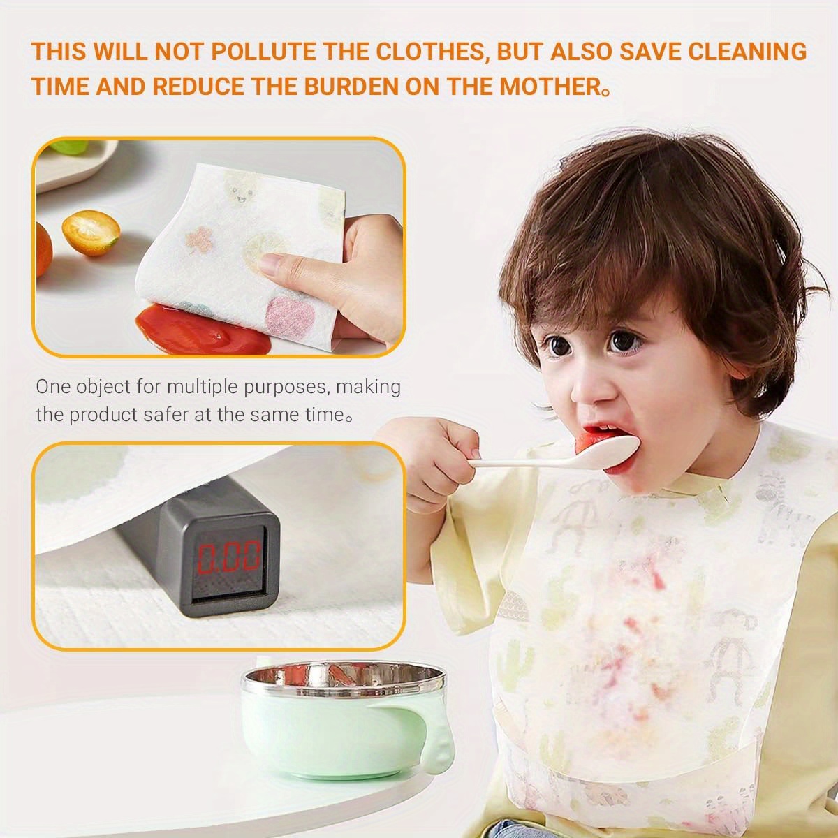 baby disposable feeding bibs waterproof and washable baby bibs portable food bibs for children details 1