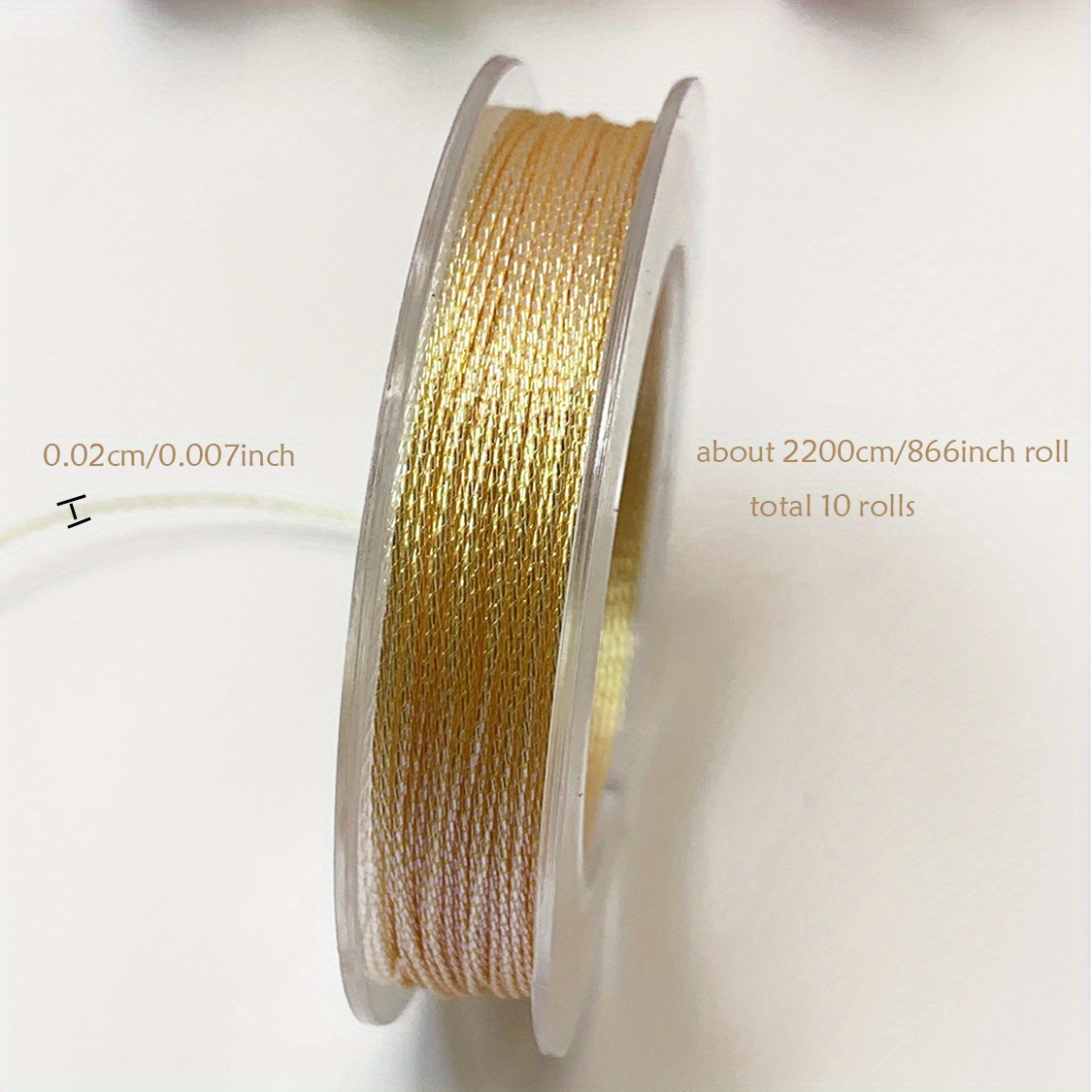 gold and silver thread 3-strand metallic