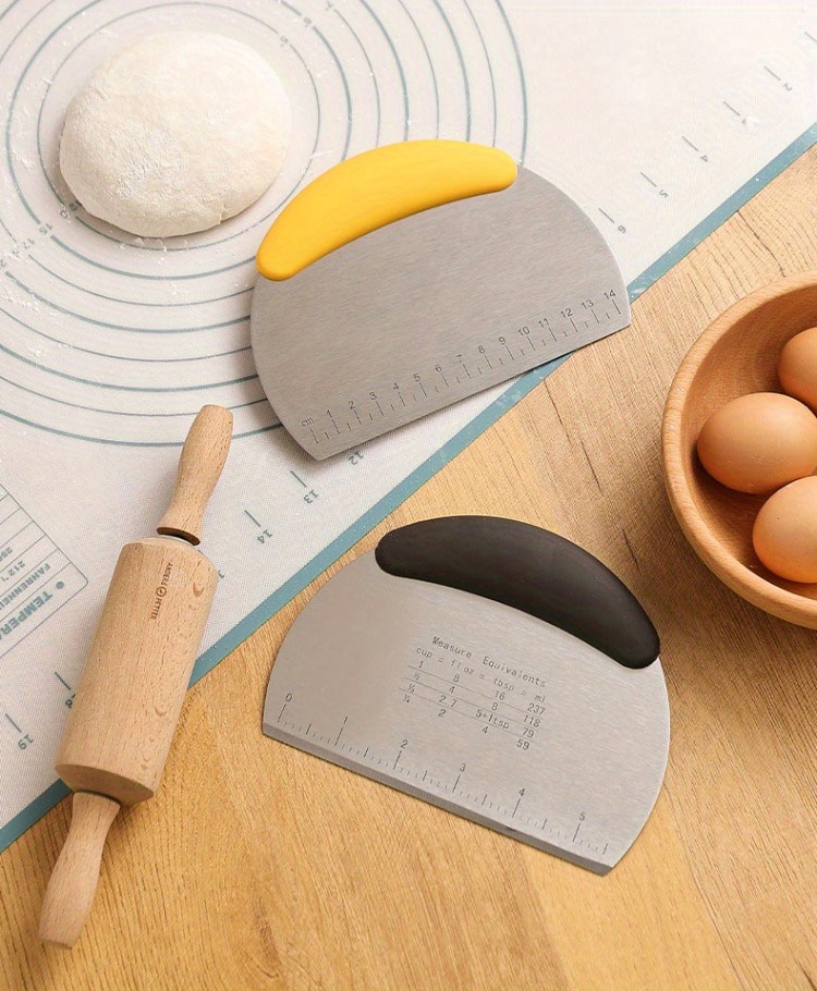 Wood Stainless Steel Pastry Dough Scraper - Pastry Cutter