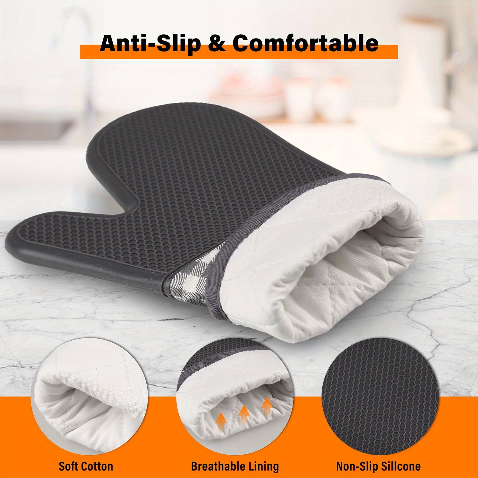 Oven Mitts Short Heat Resistant Mitts Checkered Duckbill - Temu