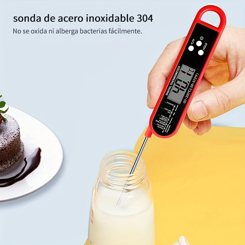 Termómetro Digital electrónico para cocina, herramienta de sonda de acero  inoxidable 304, medidor de temperatura de