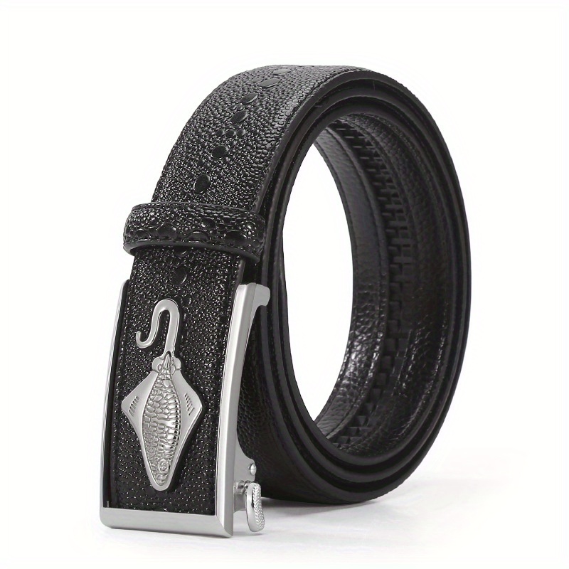 New Men's Pearl Crocodile Pattern Leather Belt Fashion Cool