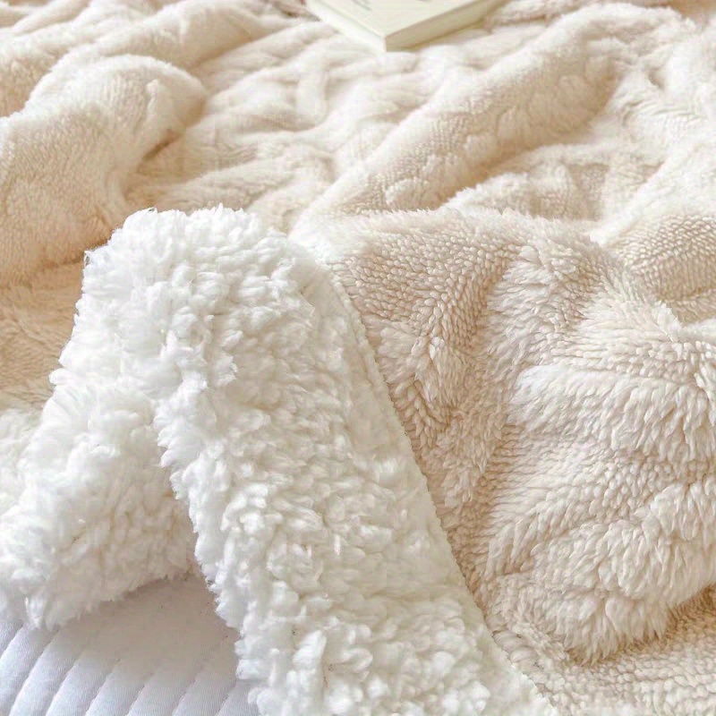 1  comfortable soft blanket double sided plush warm sofa blanket multi purpose blanket details 4