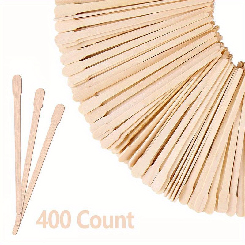 Wooden Wax Sticks for Hair Eyebrow Removal (400 Count)