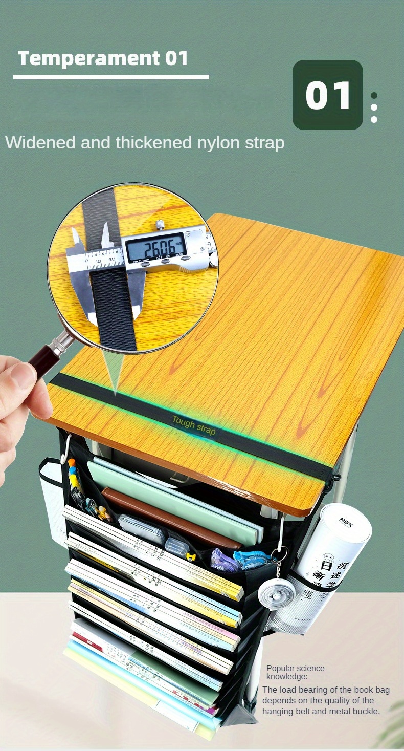 Desk Side Hanging Storage Bag Pen Rack Desk Classroom Temu