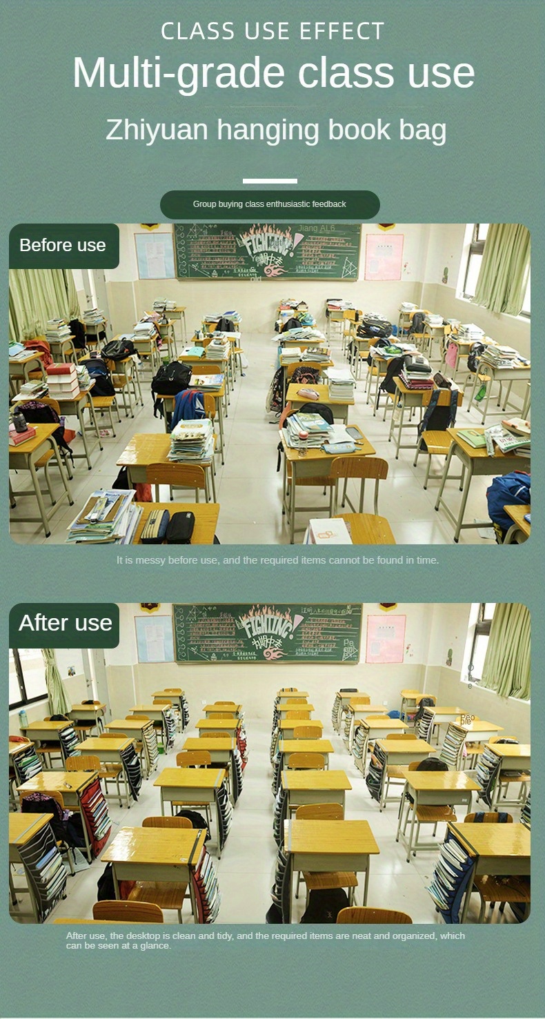 Desk Side Hanging Storage Bag Pen Rack Desk Classroom Temu