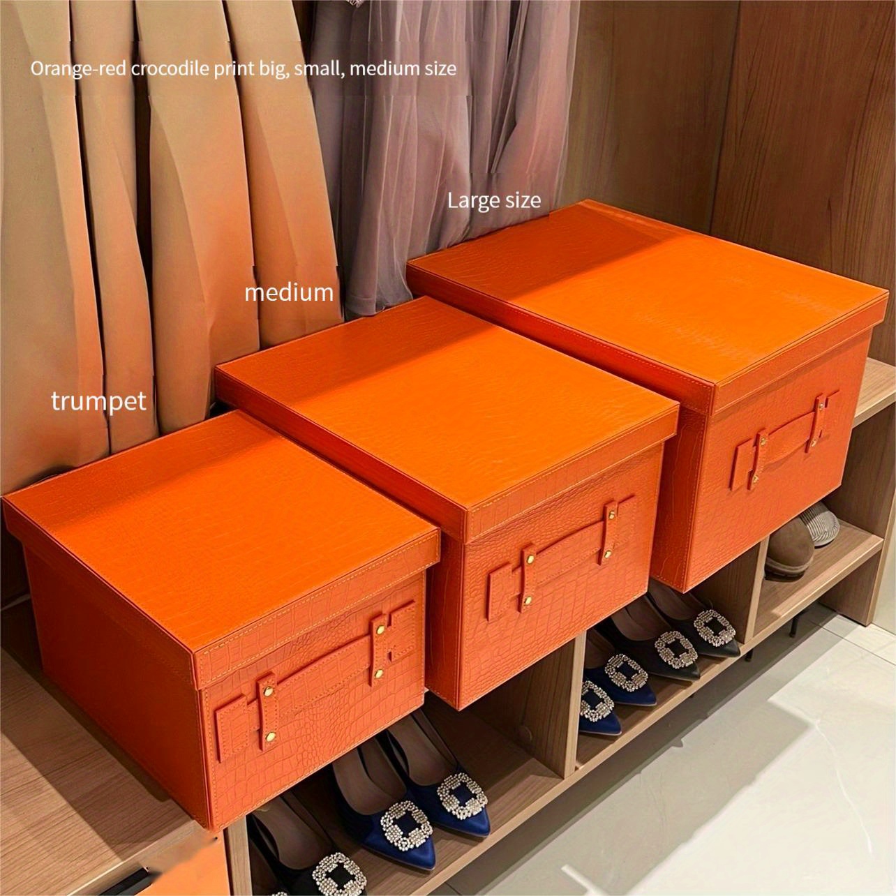 Clothing Storage Box, Household Storage Box, Wardrobe Closet Bedroom Clothing  Storage Box, Oversized Pu Leather Storage Box - Temu