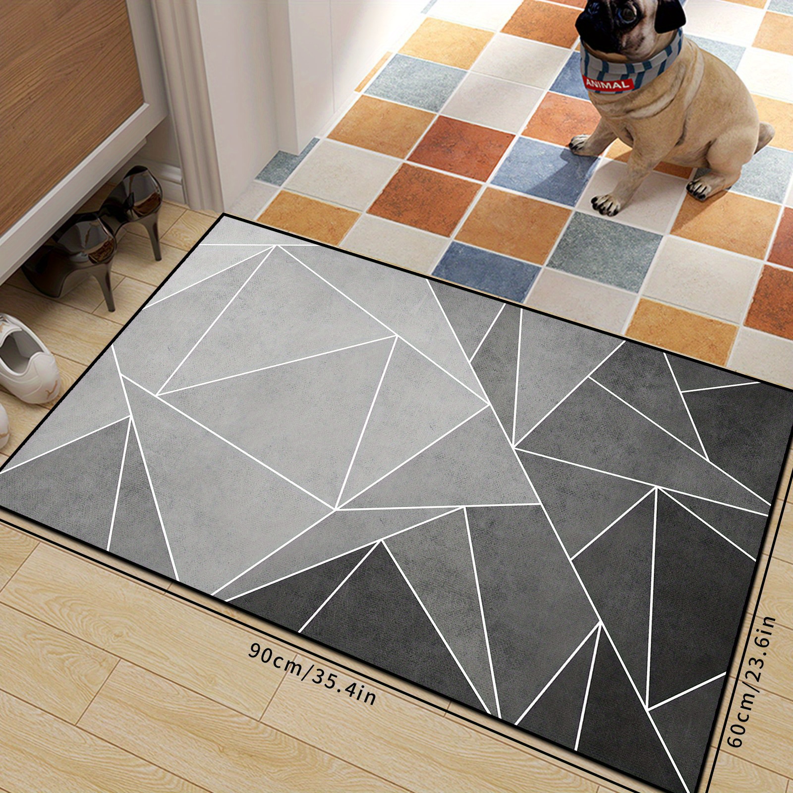 Geometric Door Mat Non slip Floor Mats Indoor Outdoor Modern - Temu