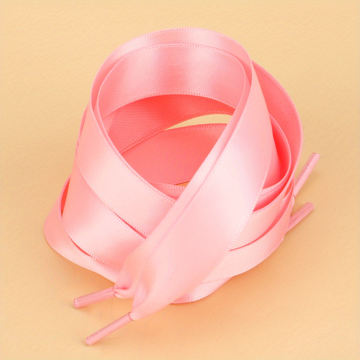 Thick Pink Satin Ribbon Shoelaces Laces
