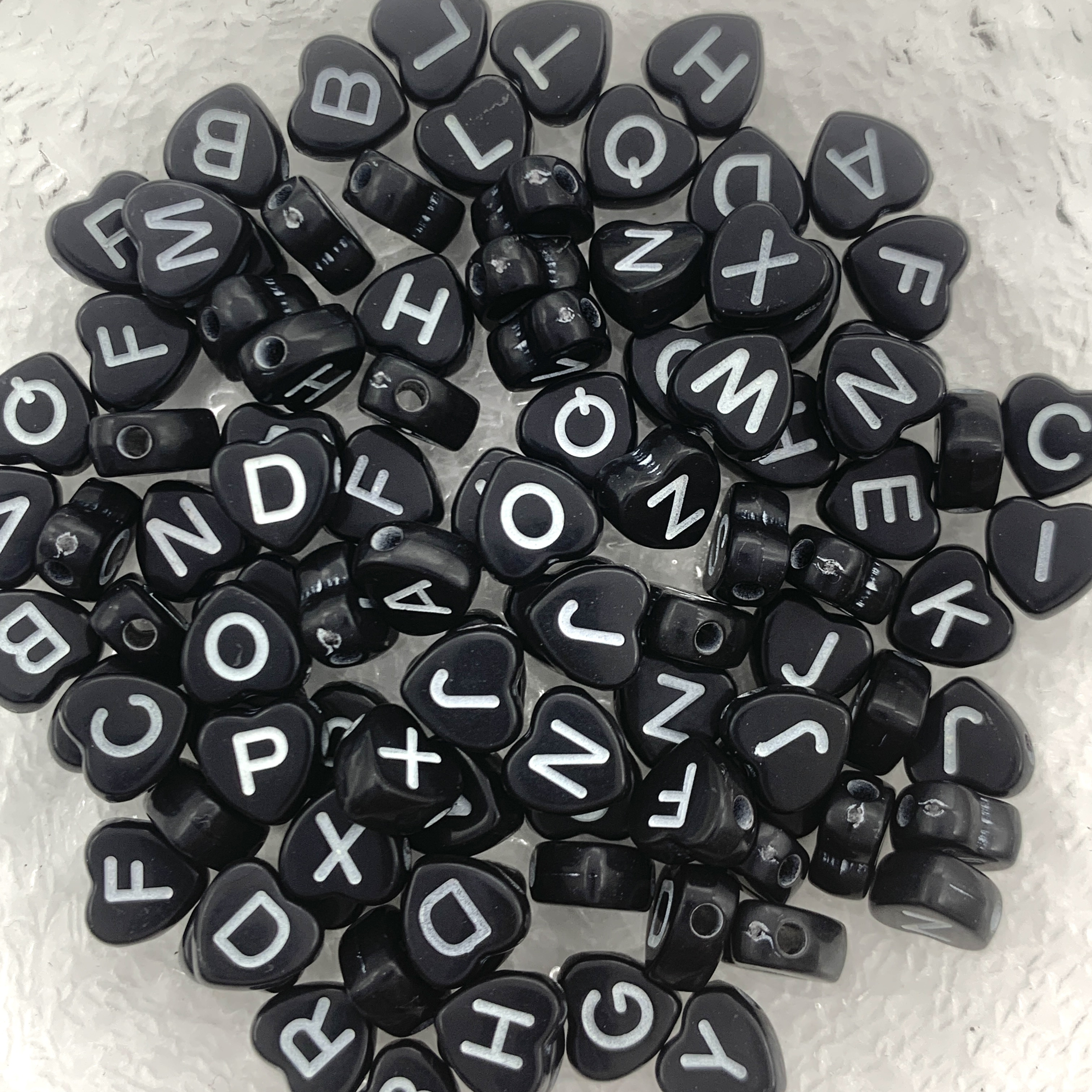 Black and White Cube Letter Beads Bracelet, Black and White Beads, Black  and White Alphabet Beads, Cube Alphabet Beads for Jewelry Making -   Hong Kong