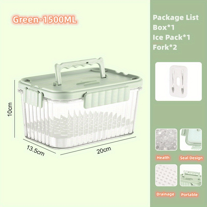 2pcs Fruit Box With Fork Outdoor Camping Storage Box
