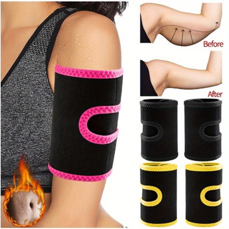 1 2 pcs sweat sauna arm brace weight loss adjustable arm shaper slimming arm band details 0