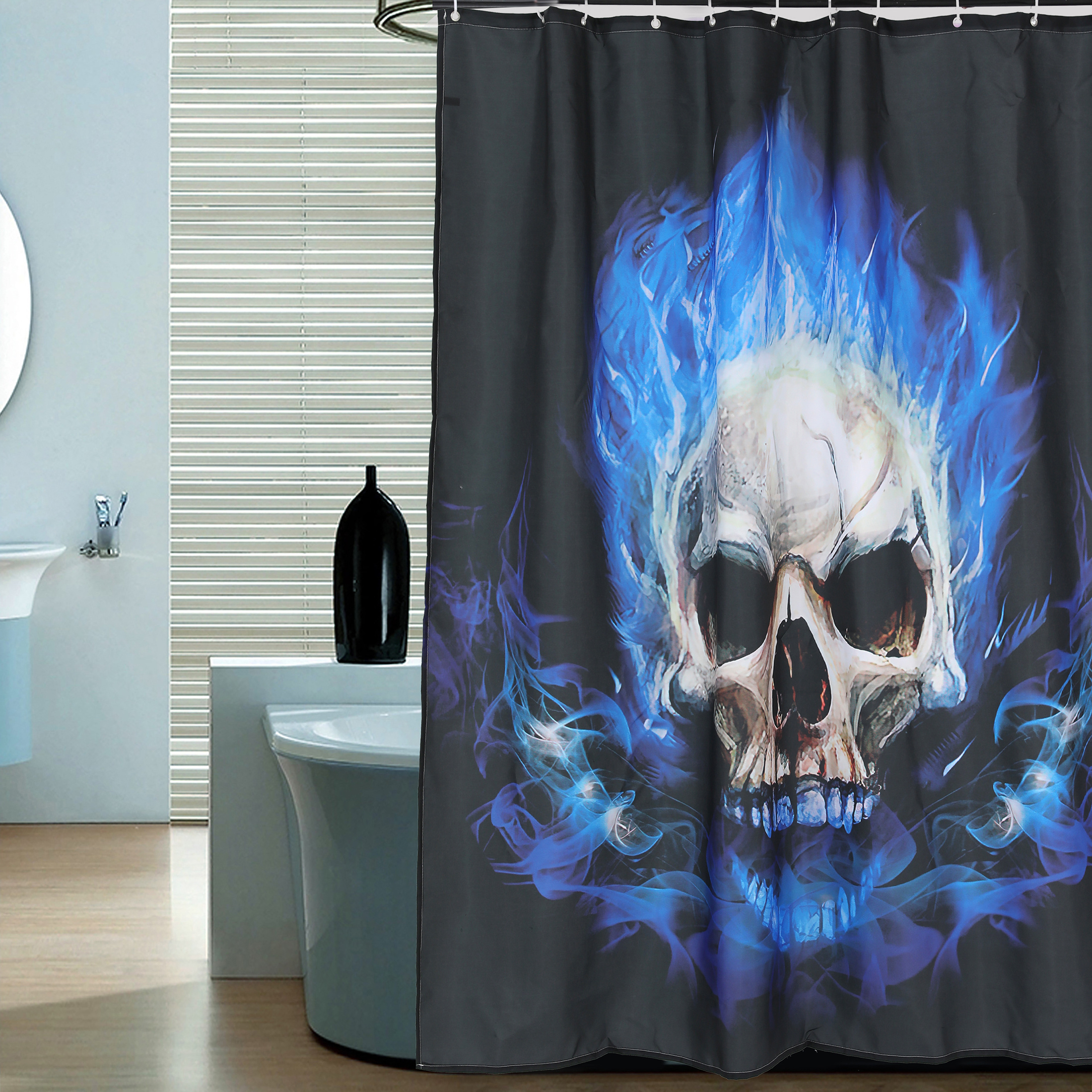 Shower Curtain Waterproof & Mildewproof Bathroom Divider With Wet