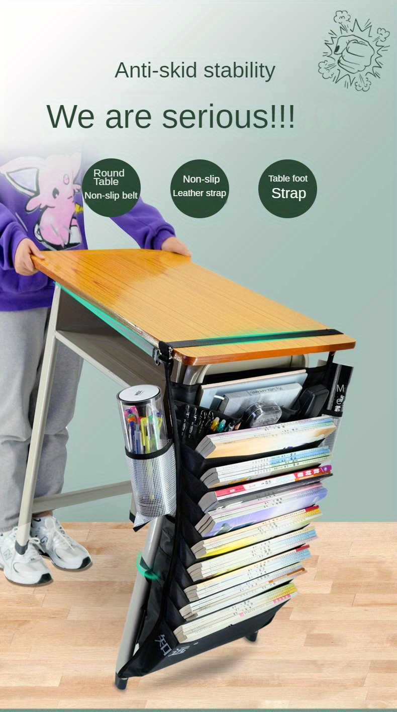 Desk Side Hanging Storage Bag Pen Rack Desk Classroom Temu