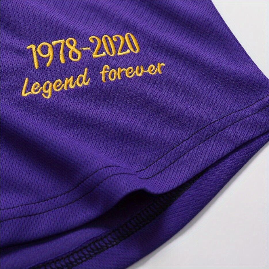 Men's 8 Retro Legend Baseball Jersey - 24 Embroidery, Black & Purple Button  Up Short Sleeve Sports Uniform For Training & Competition - Temu