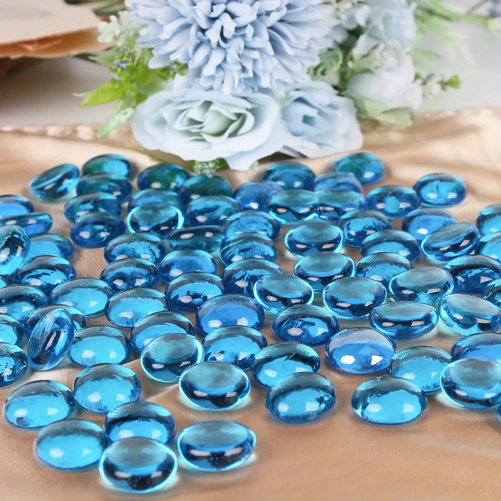 Flat Glass Bouncing Beads Flat Gemstone Fish Tank Stone Vase Temu