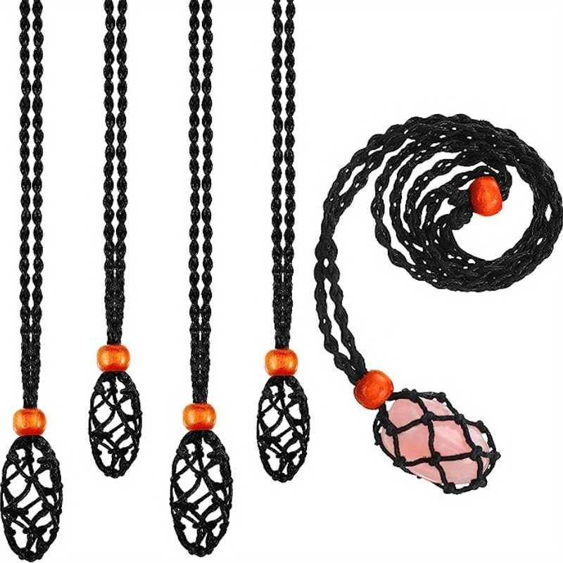 SAOYOAS Crystal Necklace Holder, Necklaces Cage Cords for Crystals, Quartz Holder  Necklace. Necklace Cord Empty Stone