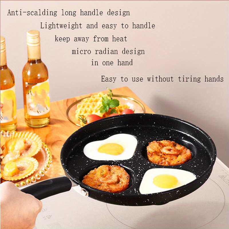 Egg Frying Pan Fried Egg Pan with Lid Nonstick 3 Section Pancake