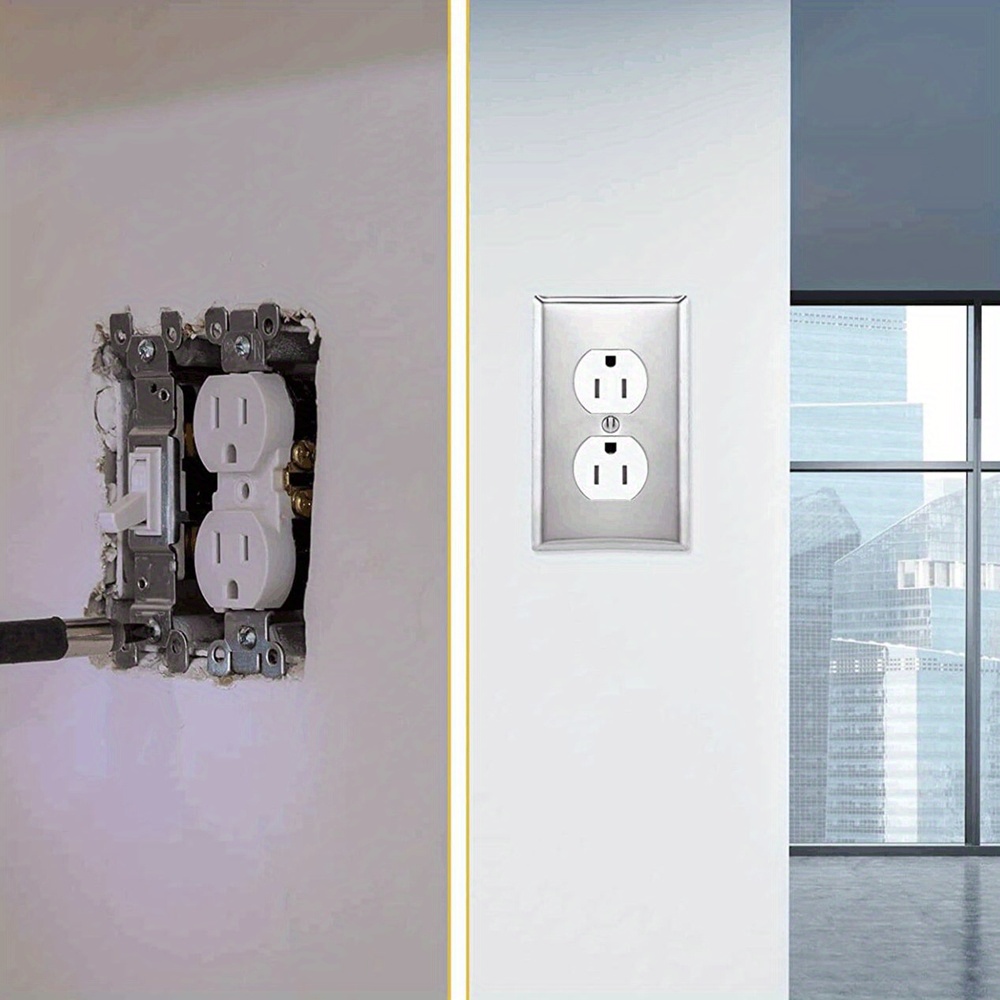 Outlet Cover 304 Stainless Steel Silvery Decorator Switch - Temu