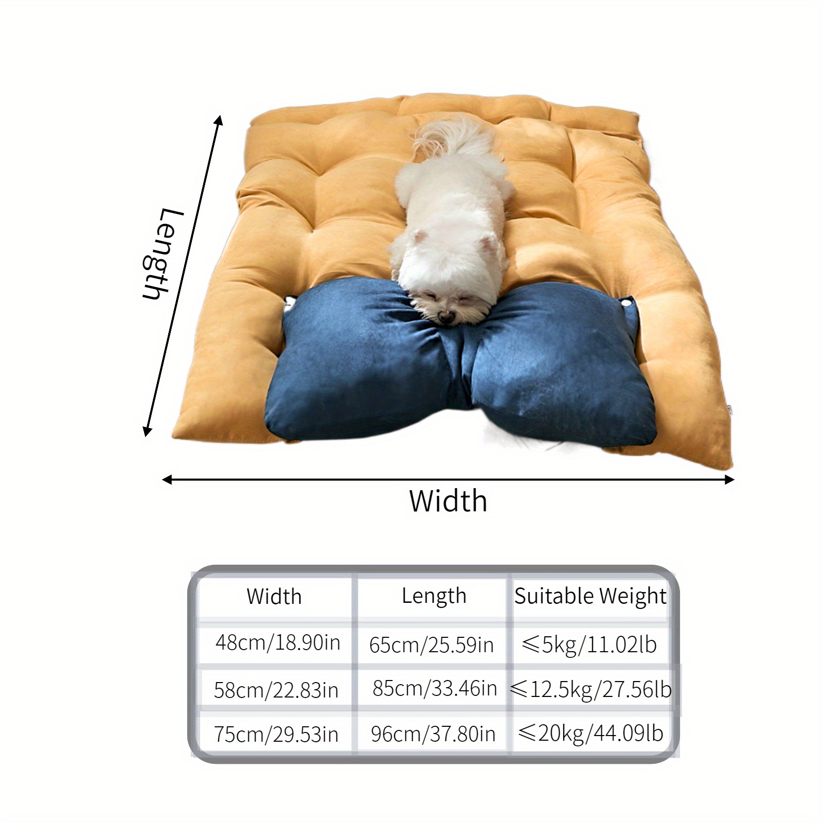 Dog Bed For Large Medium Small Dogs Cats Puppy Detachable Washable Pet Bed Pet Mat Dual Use Dog Sleeping Cushion Pad Soft Dog Beds Cushion Kennel Calming Dog Bed Cat Bed Pet Bed Bow Shape Blue Yellow Pink details 5