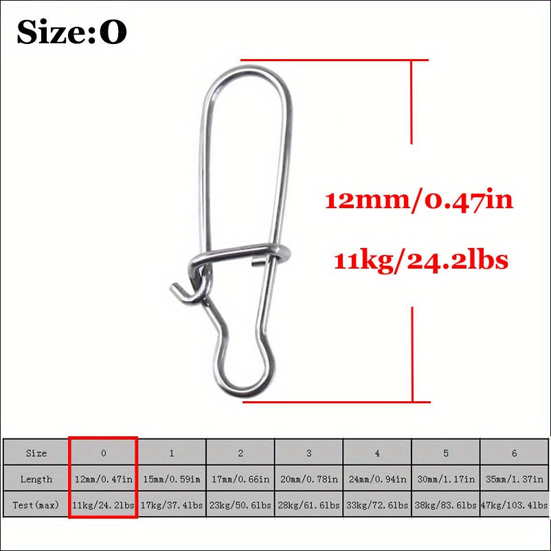 25pcs/bag Fishing Snaps Snap Stainless Steel 26-220lb Lure Snaps Swivels Freshwater Saltwater Quick Change Fishing Clips