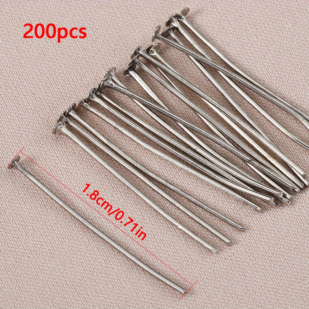 400pcs/box Flat Head Pins Earrings Findings Needles For Jewelry