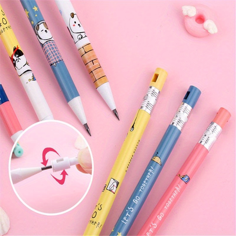 Mechanical Pencil Cartoon Animals Cat Dog Automatic Pencil - Temu