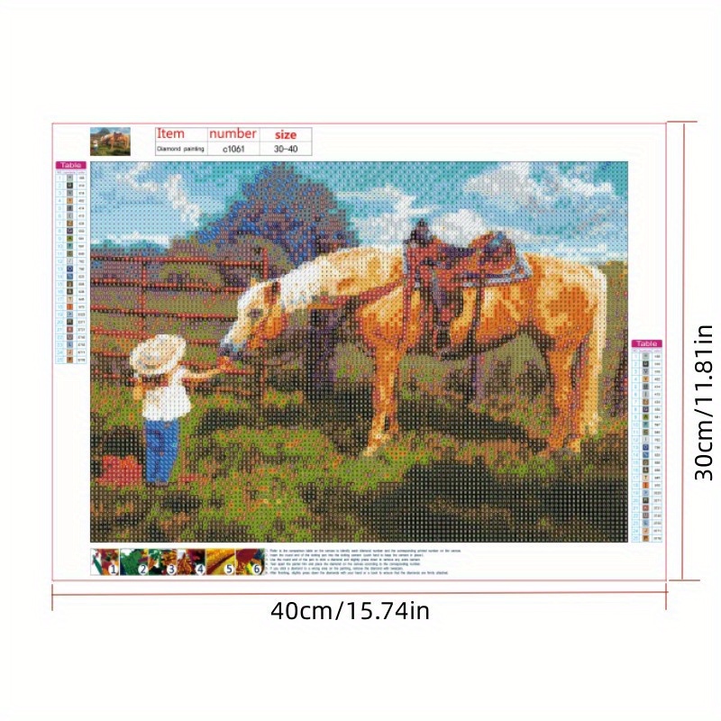 1 Piece DIY Horse Artificial Diamond Painting Tools For Adults And Kids 5d  DIY Beginners Diamond Art Tools Round Full Diamond Gem Wall Art Decoration  Gift
