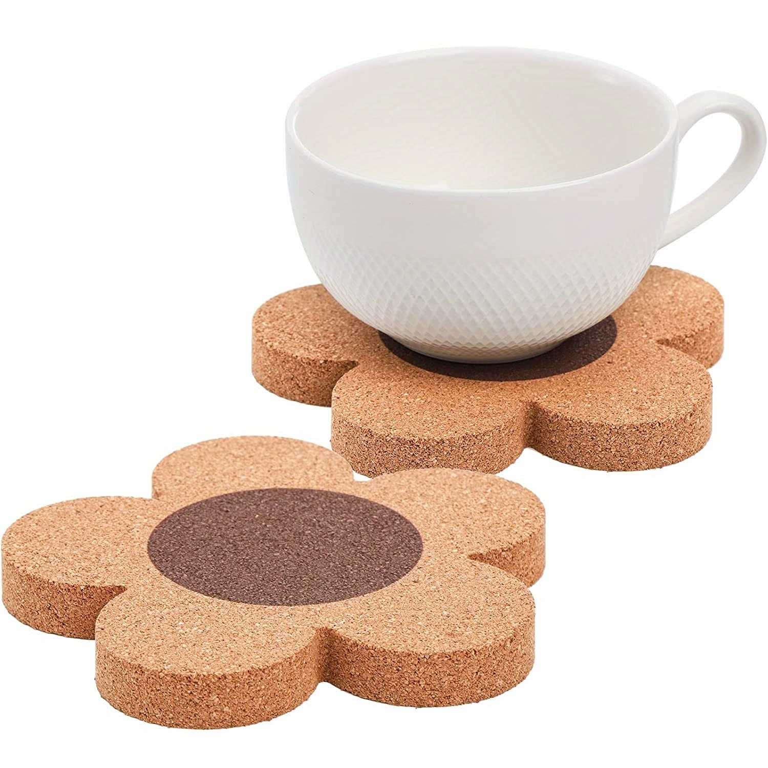 6 PCs Cork Coasters HECHZSO Heat Resistant Reusable Tea or Coffee Coaster  Blank Coasters for Crafts, 2 Color and Double-Sided Available, for