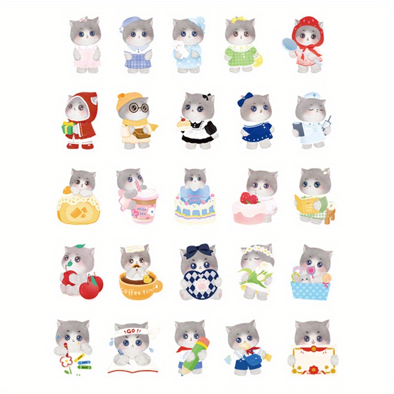 Cute Cat Stickers 45pcs