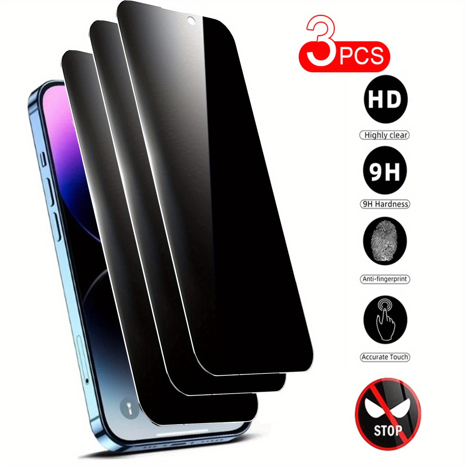 Protector de Pantalla de Vidrio Templado Quickcell para iPhone 15 Pro Max, Clear, Accesorios para Celulares