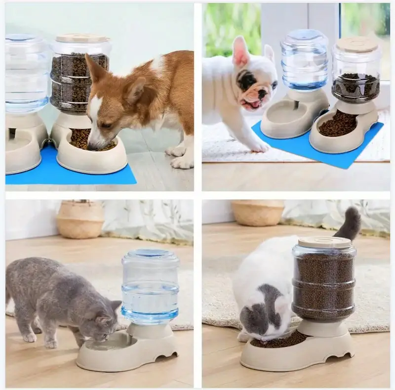 1 Stk. Großer Transparenter Haustierfutter- / Wasserspender, Wasser- / Futterspender Für Katzen Und Hunde Details 5