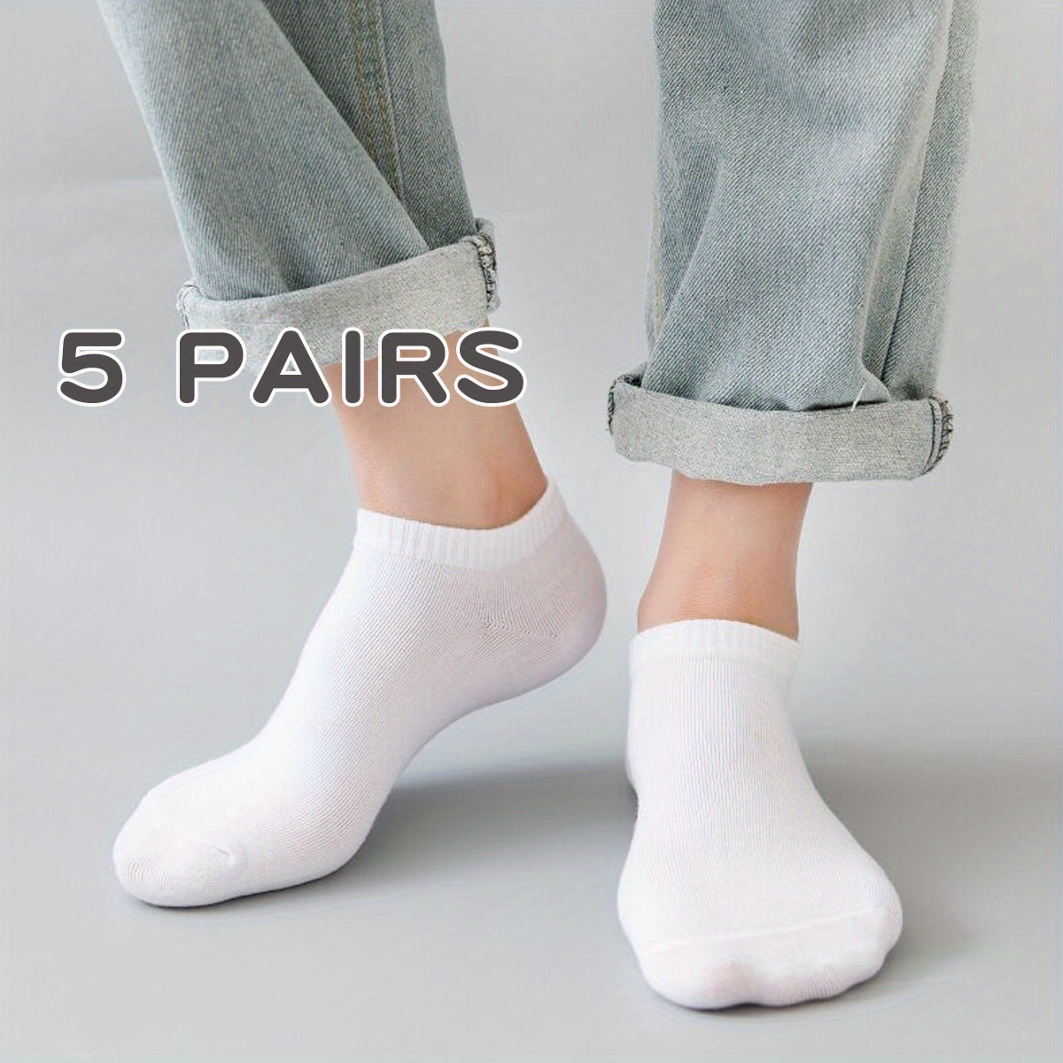 Men's Casual Plain Color Invisible Socks Breathable Comfy - Temu